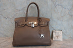 HERMES／エルメス バーキン30 トリヨンクレマンス エトゥープ □H刻印 ハンドバッグ 8000020023