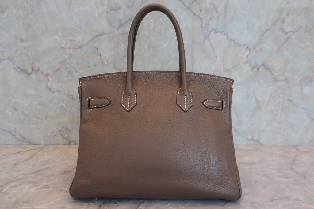 HERMES／エルメス バーキン30 トリヨンクレマンス エトゥープ □H刻印 ハンドバッグ 8000020023