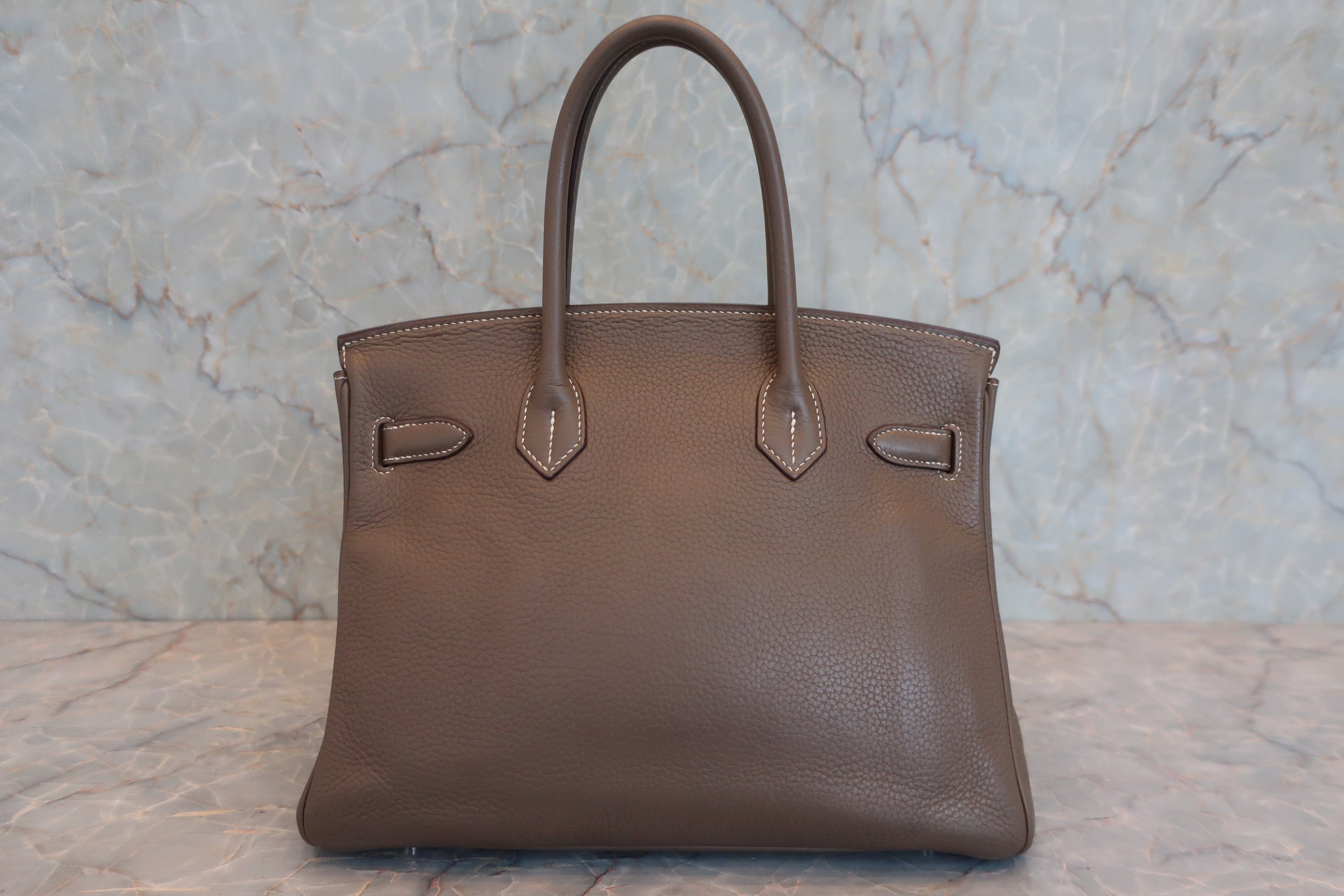 HERMES／エルメス バーキン30 トリヨンクレマンス エトゥープ □H刻印 ハンドバッグ 8000020023