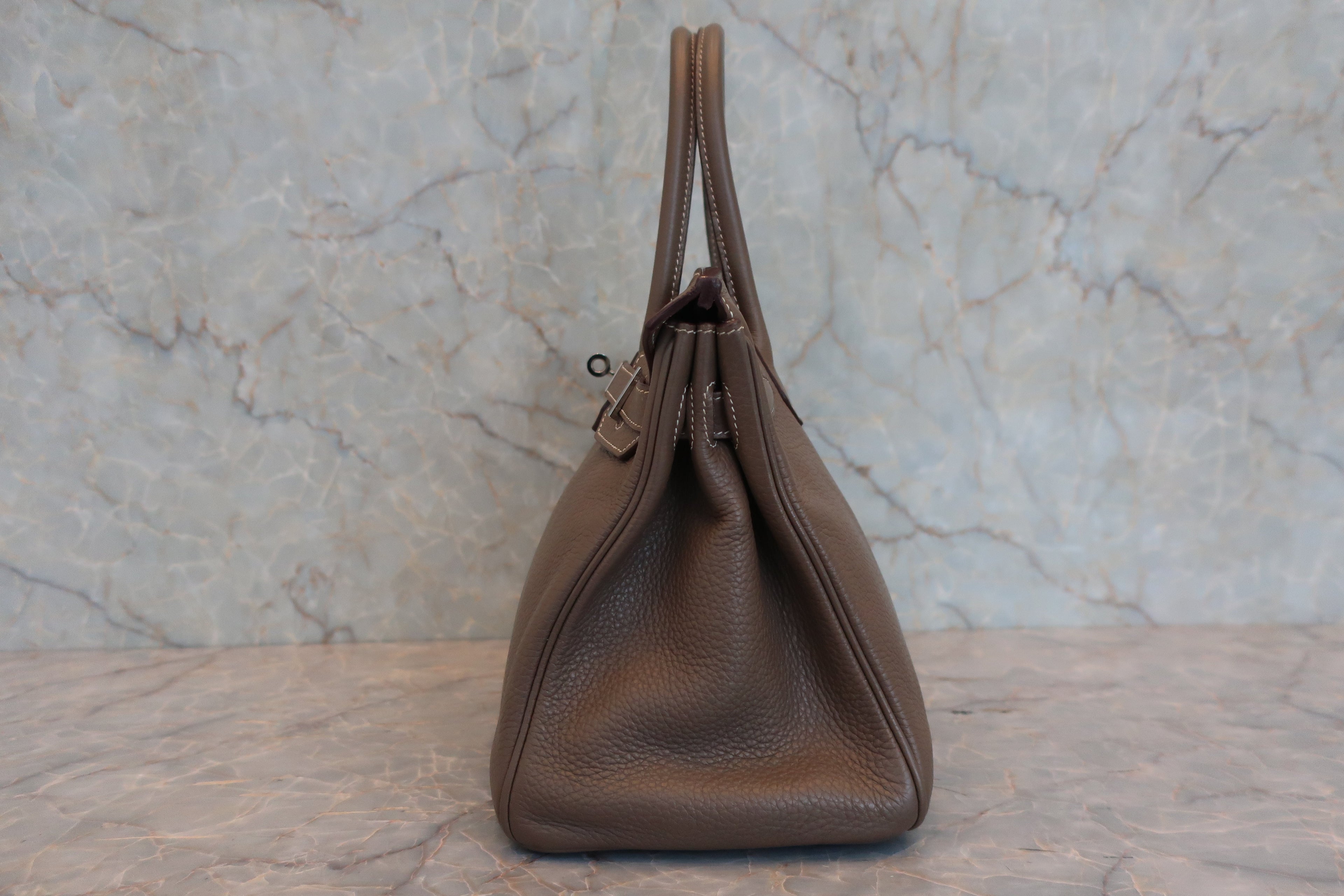 HERMES／エルメス バーキン30 トリヨンクレマンス エトゥープ □H刻印 ハンドバッグ 8000020023
