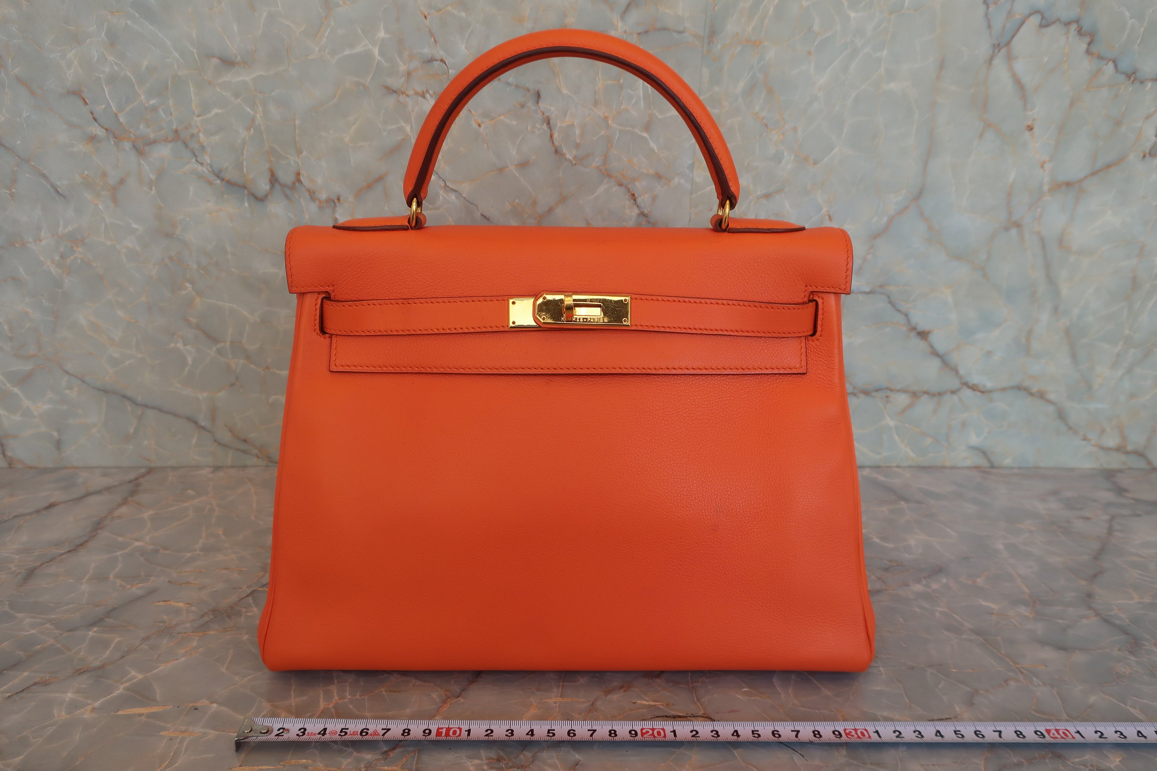 HERMES／エルメス ケリー32 ヴォーガリバー オレンジ 〇Z刻印 ショルダーバッグ 800020210