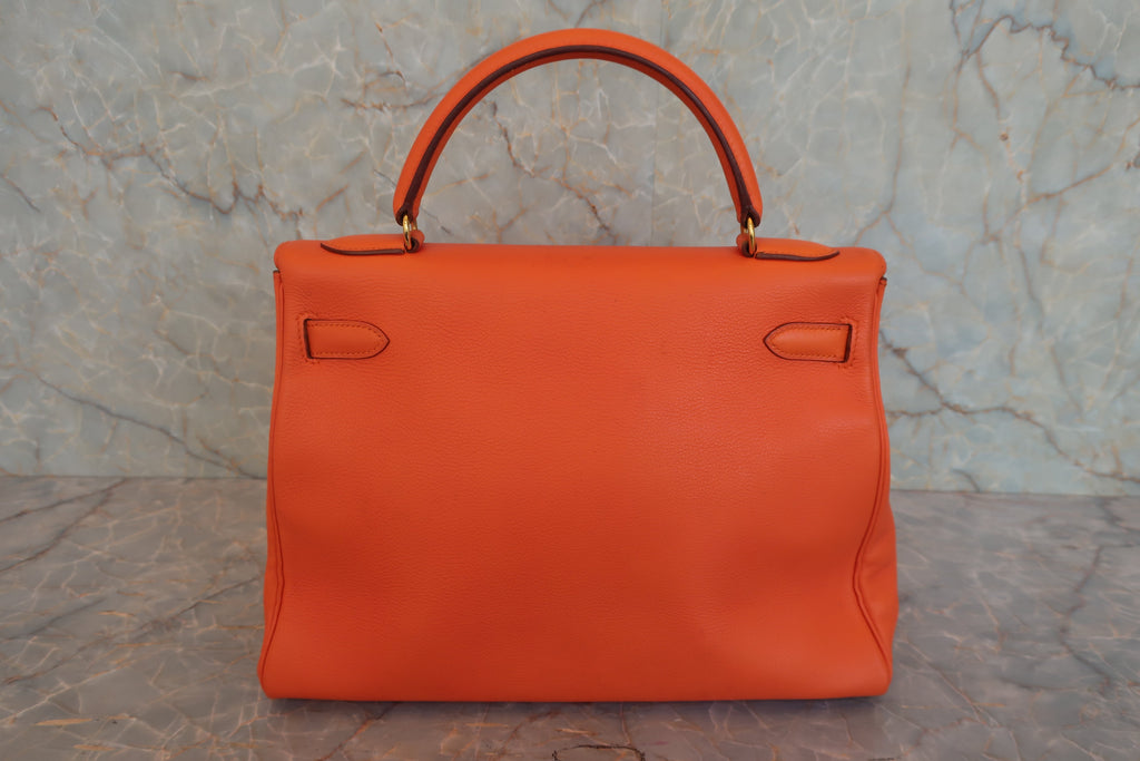 HERMES／エルメス ケリー32 ヴォーガリバー オレンジ 〇Z刻印 ショルダーバッグ 800020210