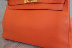HERMES／エルメス ケリー32 ヴォーガリバー オレンジ 〇Z刻印 ショルダーバッグ 800020210