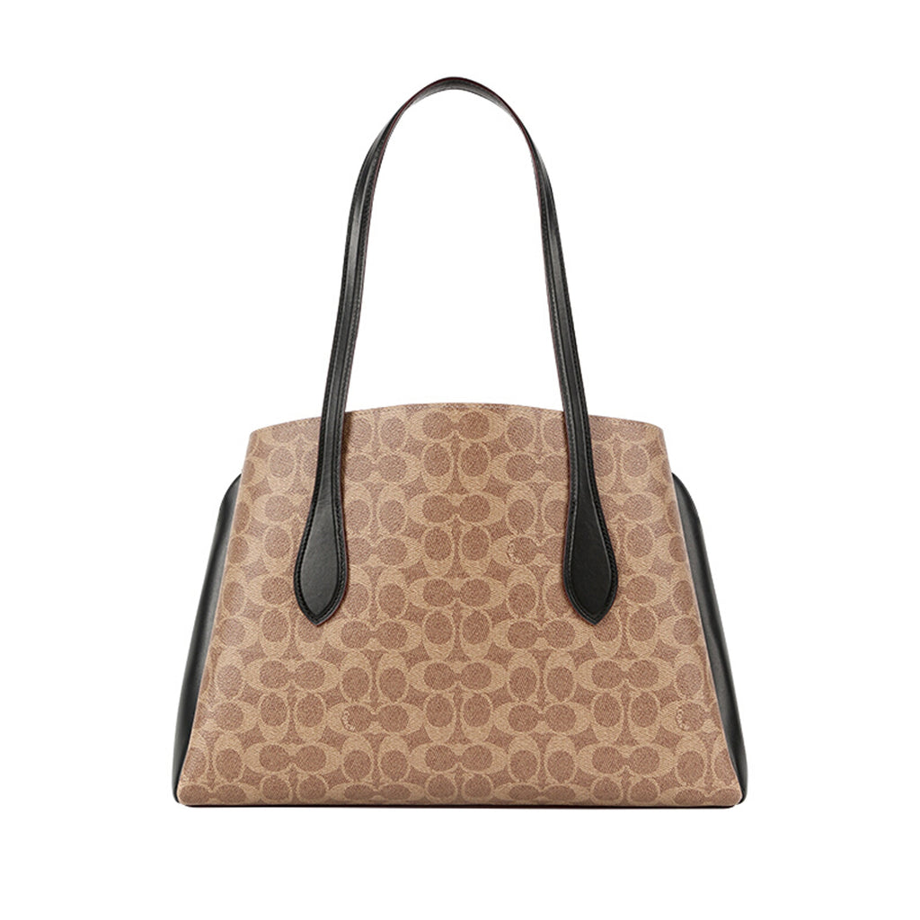 Coach Lora Carryall B4 Tan Rust Colorblock Tote Bag Canvas Handbag Purse NEW