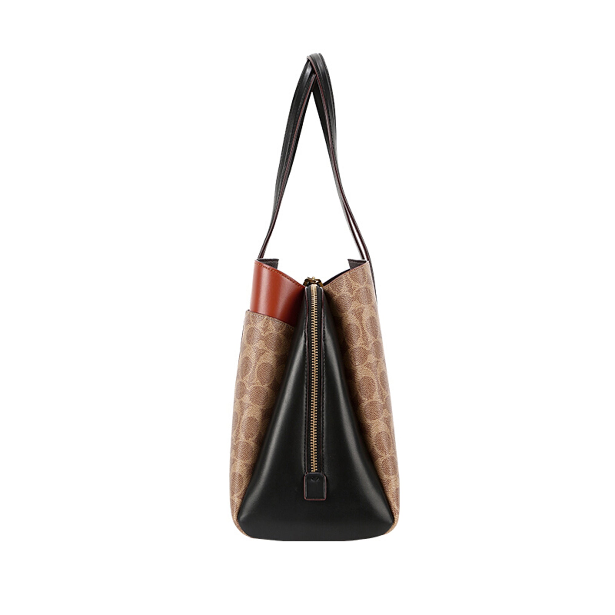 Coach Lora Carryall B4 Tan Rust Colorblock Tote Bag Canvas Handbag Purse NEW