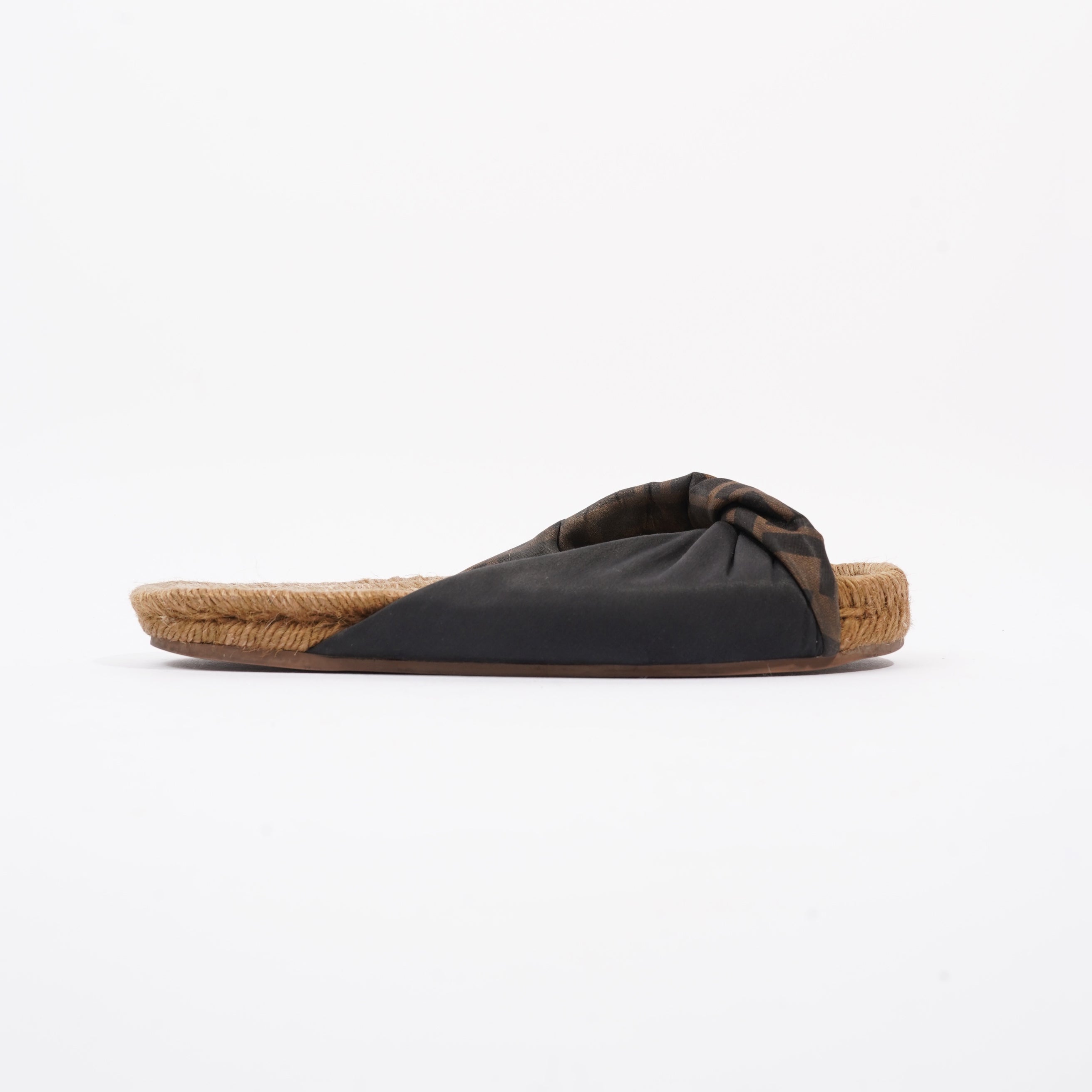 Fendi Espadrilles Black / Brown Satin EU 36 UK 3
