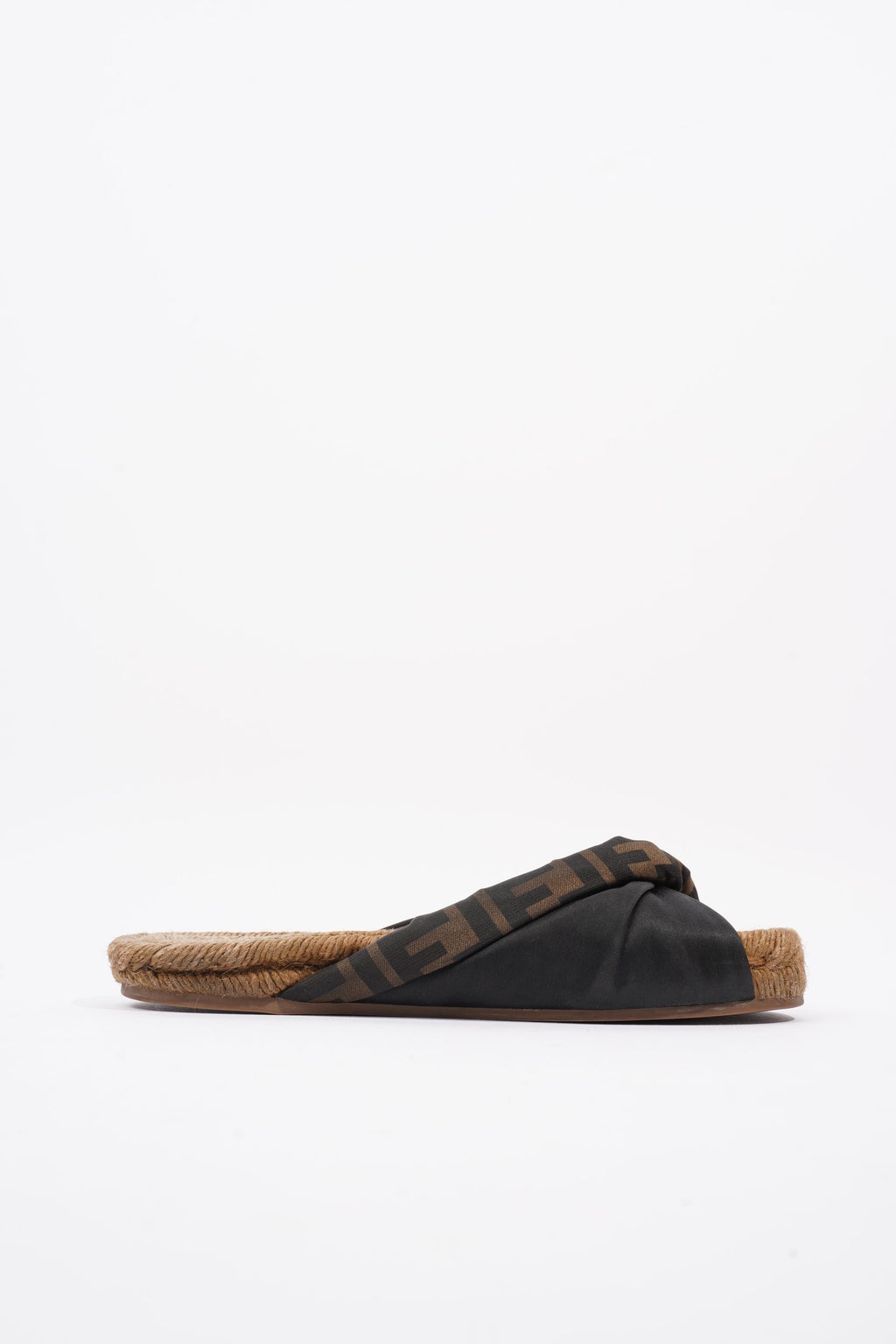 Fendi Espadrilles Black / Brown Satin EU 36 UK 3