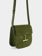 Moss Green Suede Tara Crossbody