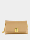 Flesh Satin Mini Bag with Chain Strap