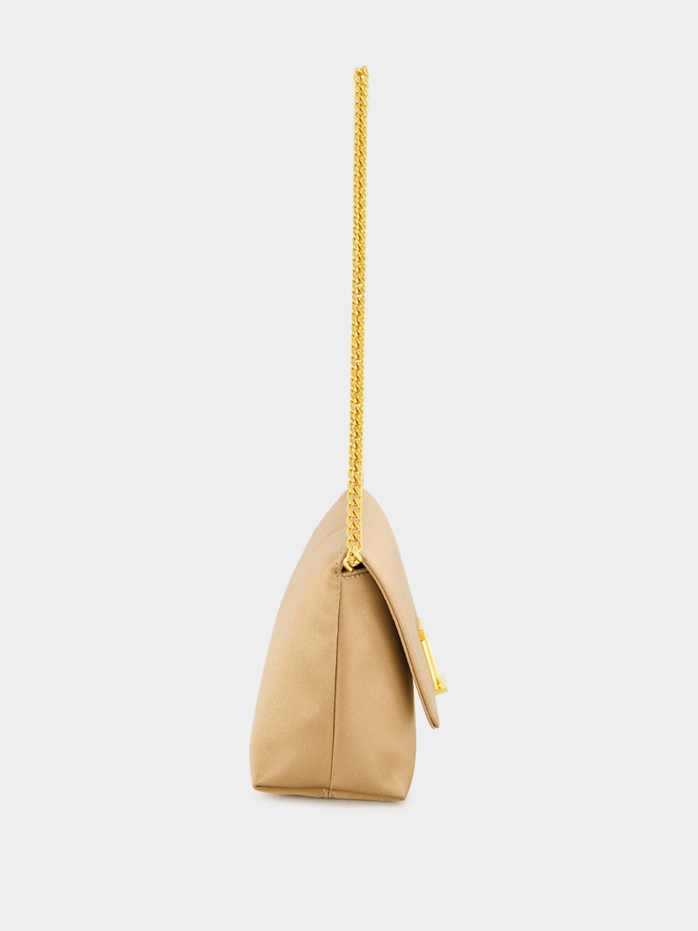 Flesh Satin Mini Bag with Chain Strap