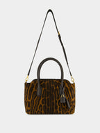 Whisky Brown Ocelot-Print Suede Bag