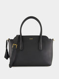 Black Medium Grain Leather Handbag