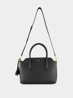 Black Medium Grain Leather Handbag