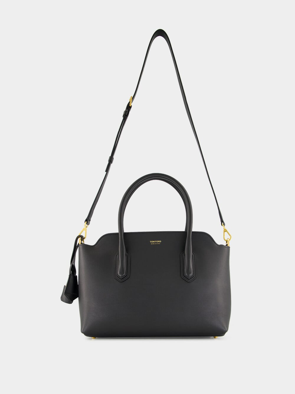 Black Medium Grain Leather Handbag
