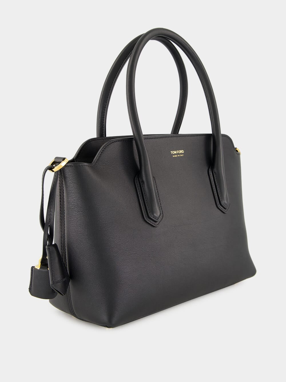 Black Medium Grain Leather Handbag