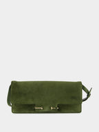 Moss Green Cashmere Suede Shoulder Bag