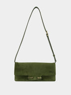 Moss Green Cashmere Suede Shoulder Bag