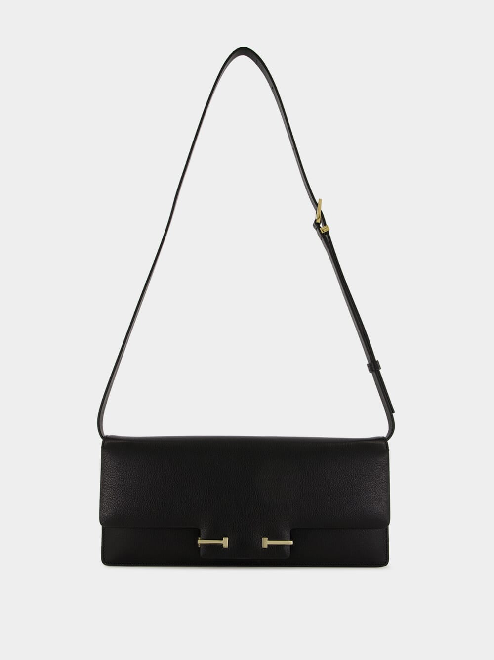Black Supple Leather Aube Shoulder Bag