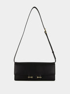 Black Supple Leather Aube Shoulder Bag