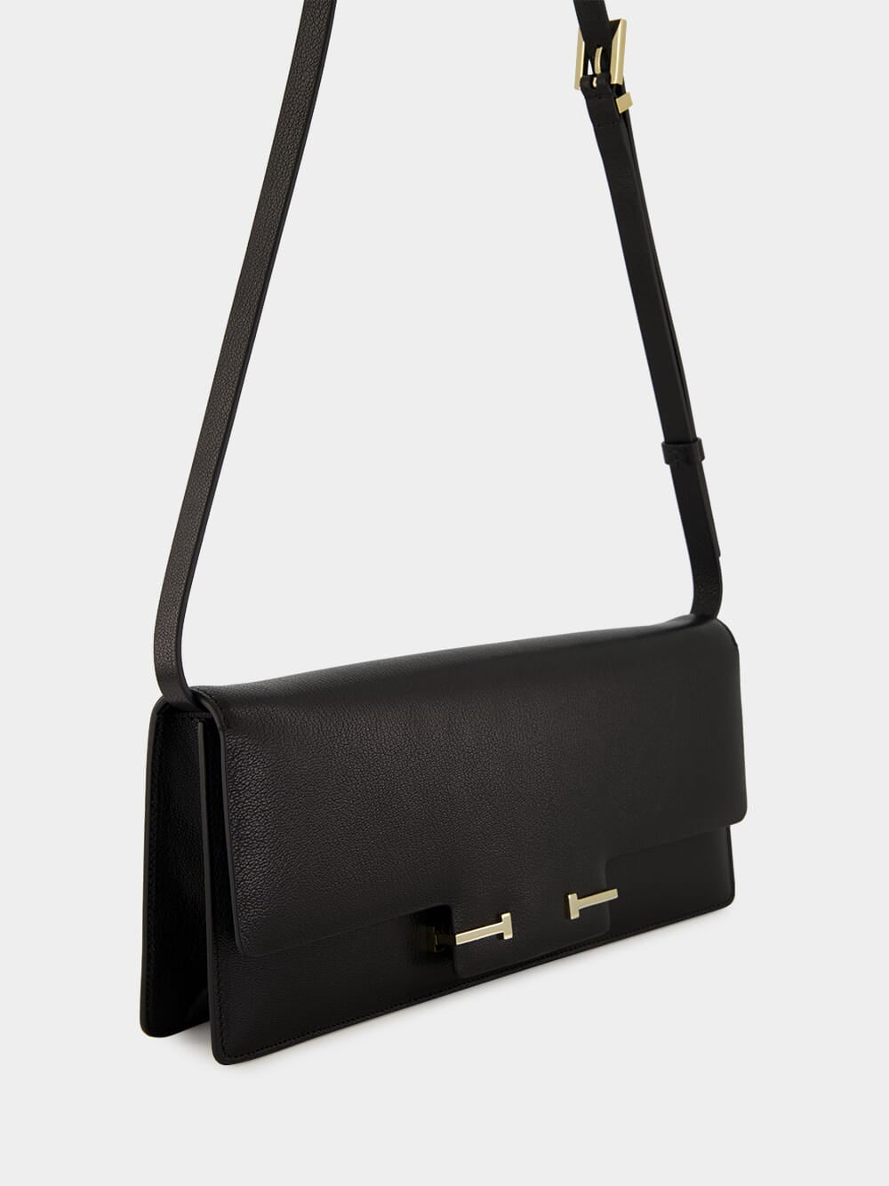 Black Supple Leather Aube Shoulder Bag