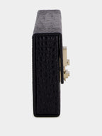 Black Crocodile Clutch in Leather