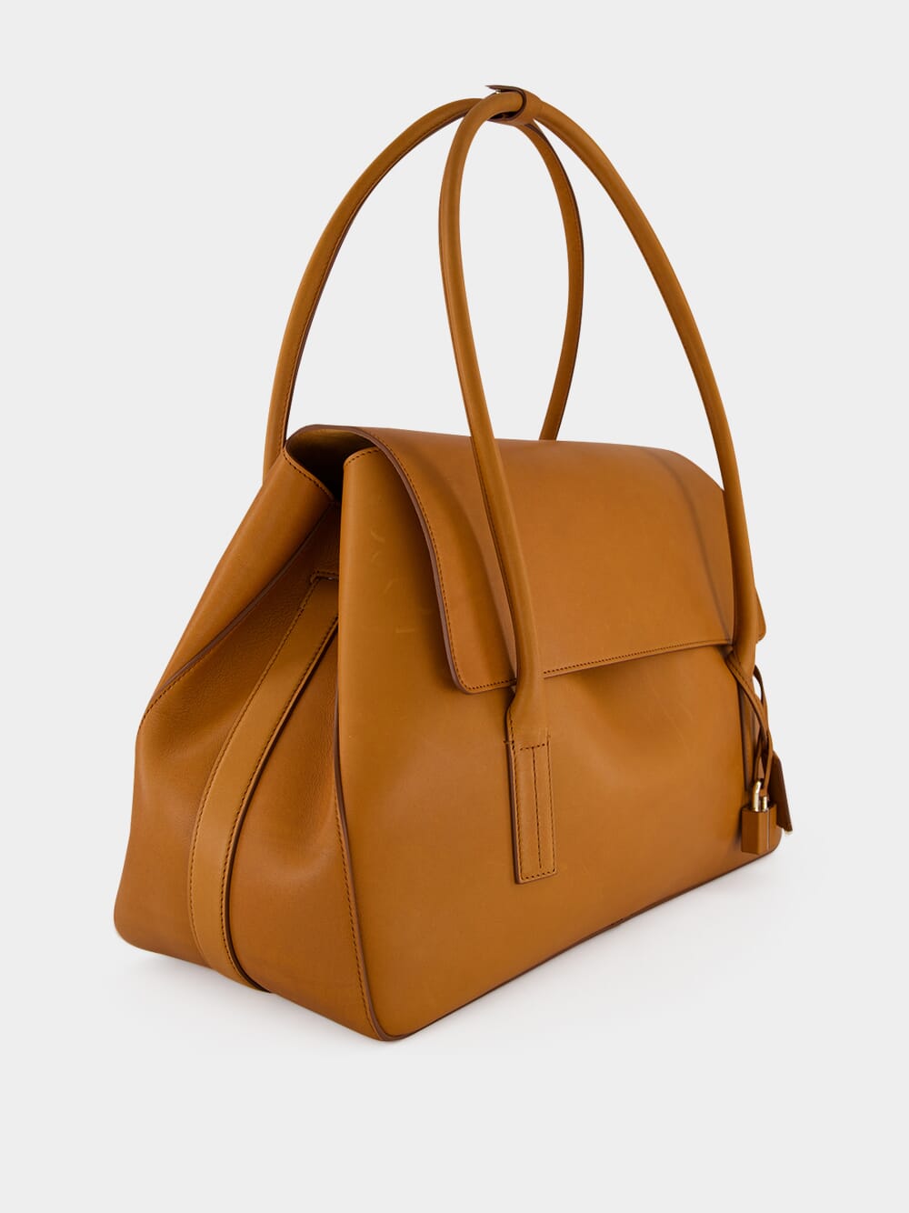 Caramel Natural Leather Eclipse Large Shoulder Bag