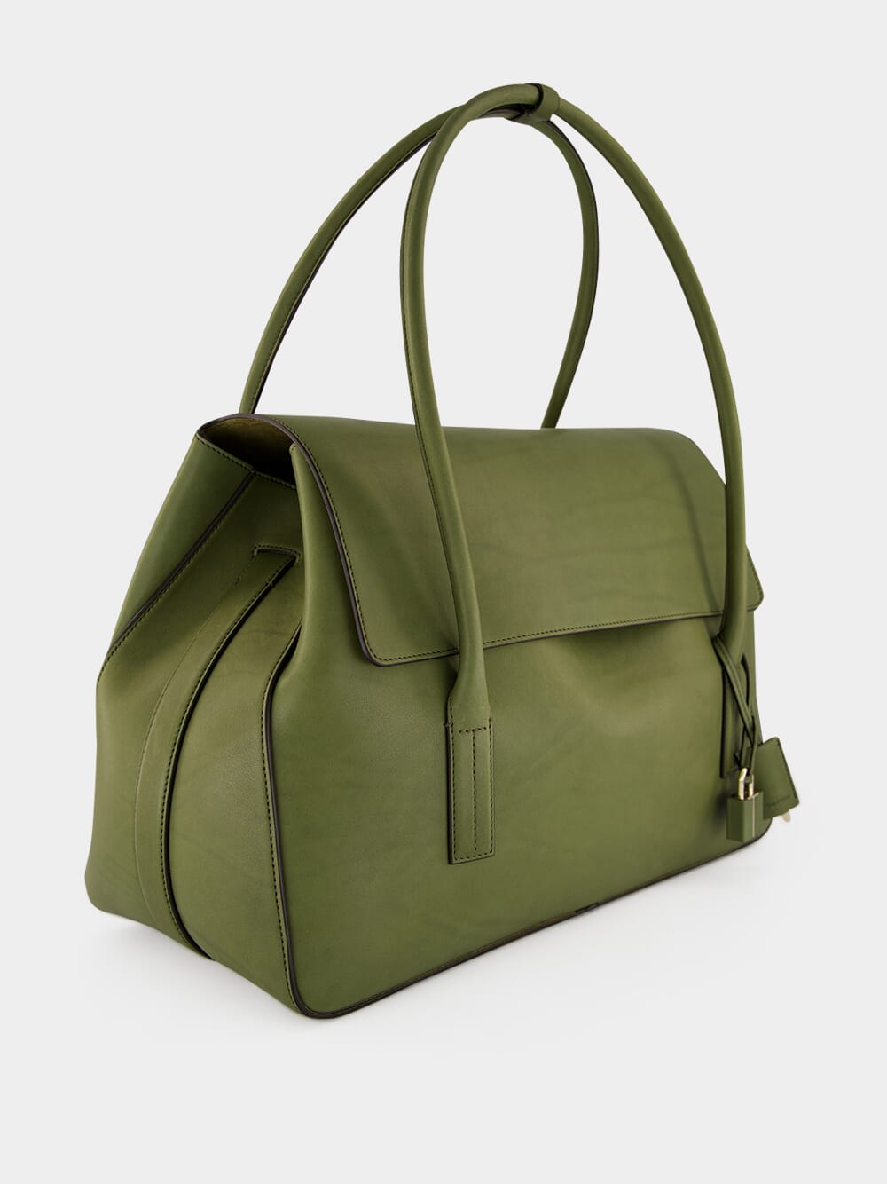 Ivy Green Natural Leather Eclipse Large Shoulder Bag
