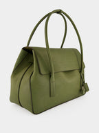 Ivy Green Natural Leather Eclipse Large Shoulder Bag