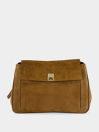 Whisky Brown Suede Medium Besace