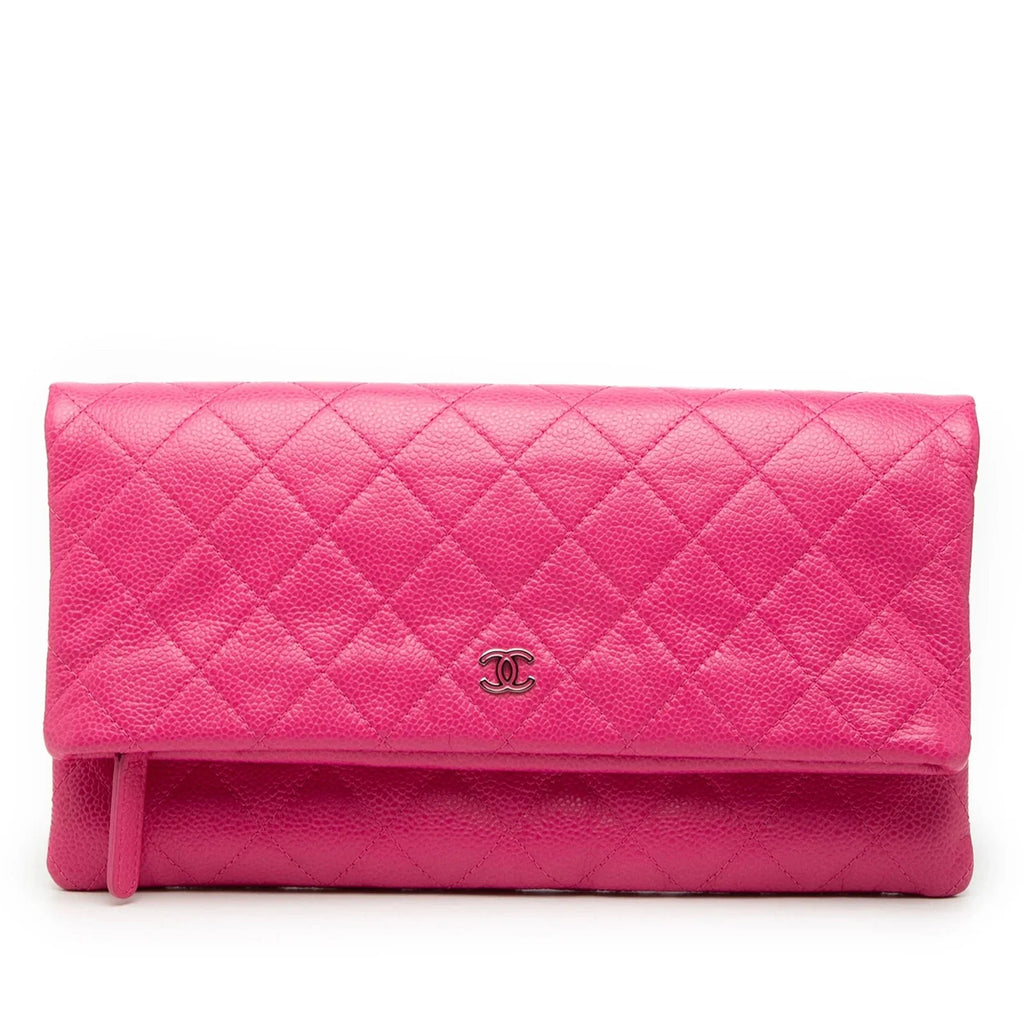 Chanel Caviar CC Beauty Foldover Clutch