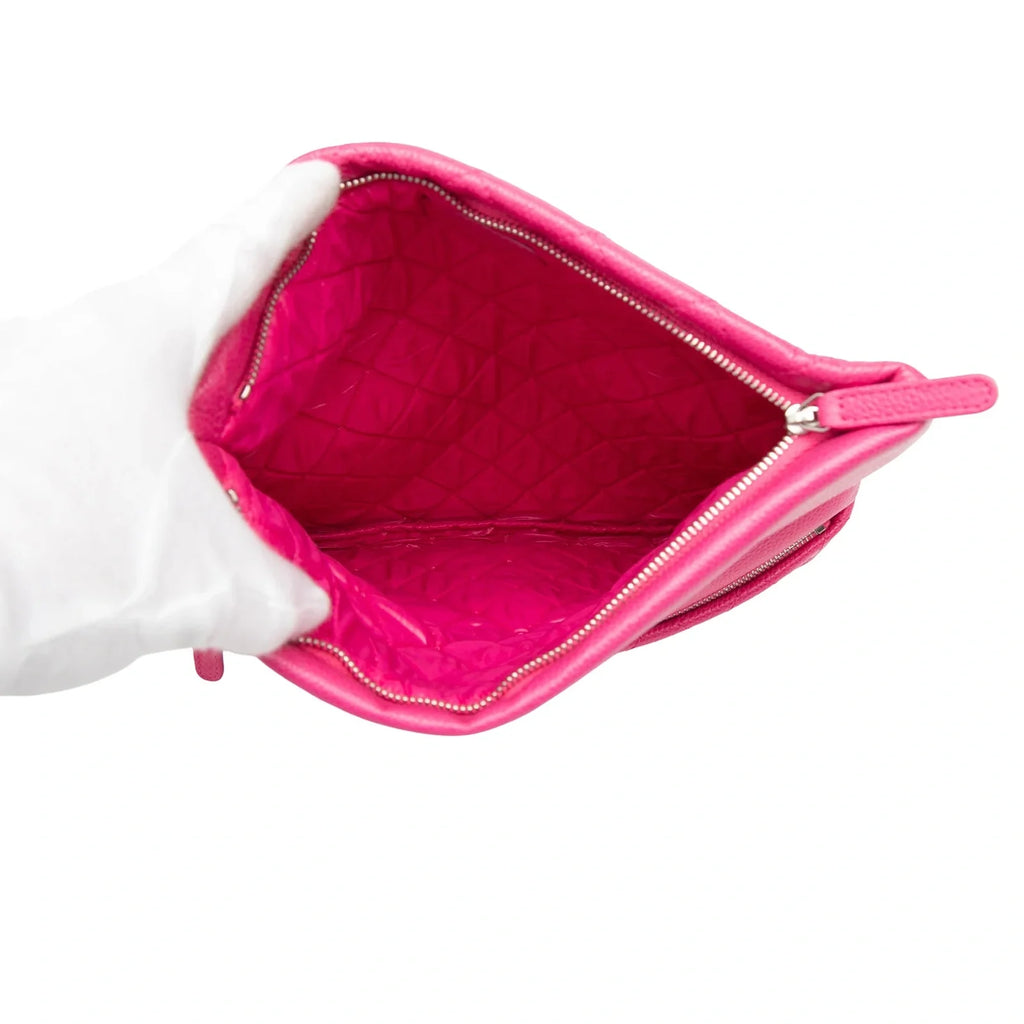 Chanel Caviar CC Beauty Foldover Clutch