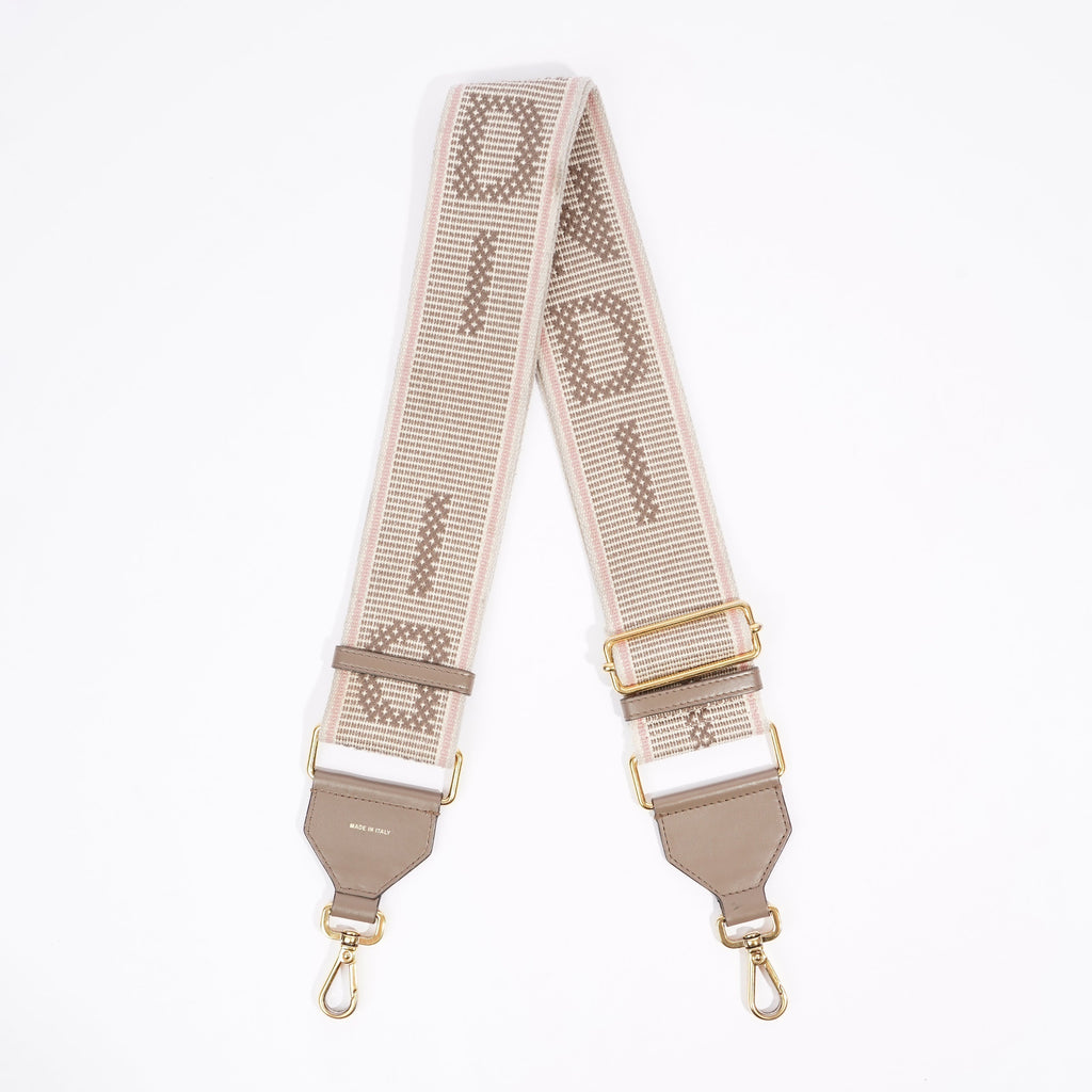 Fendi Canvas Strap Grey / Pink / White Canvas