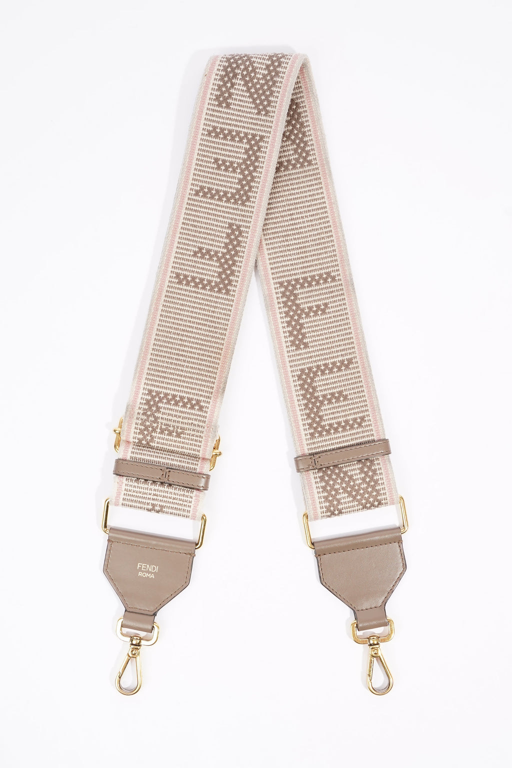 Fendi Canvas Strap Grey / Pink / White Canvas
