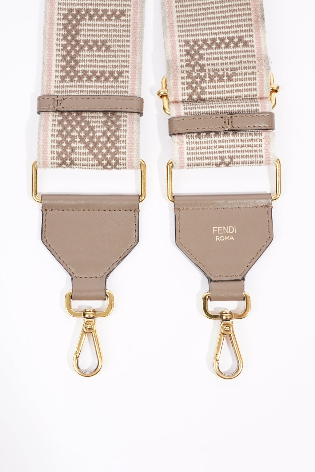 Fendi Canvas Strap Grey / Pink / White Canvas