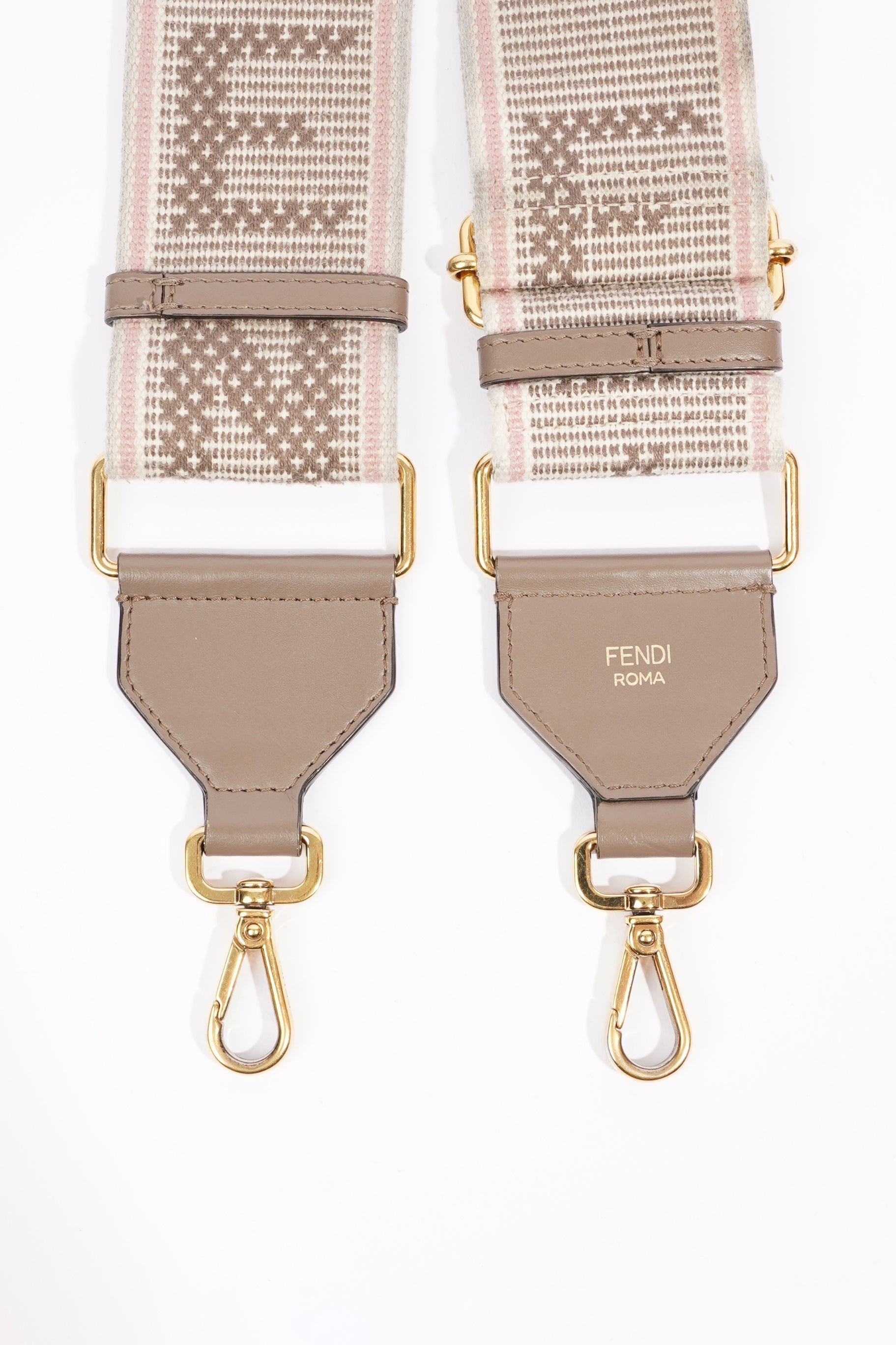 Fendi Canvas Strap Grey / Pink / White Canvas