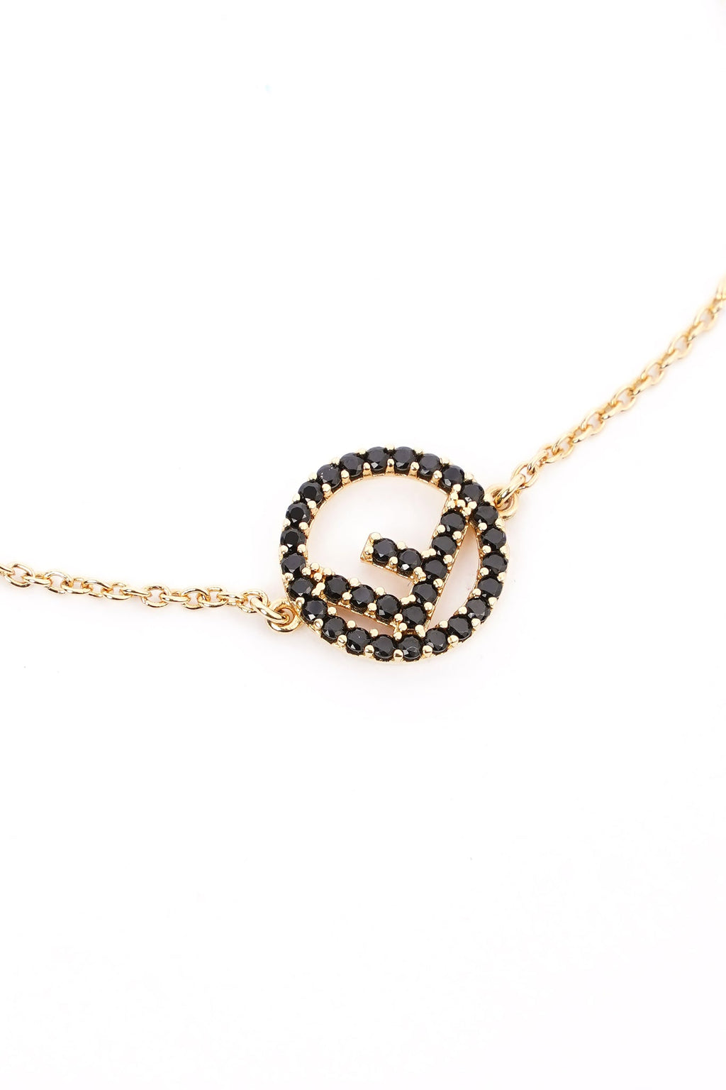 Fendi F Bracelet Gold / Black Base Metal