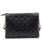 Louis Vuitton Black Monogram Embossed Lambskin Coussin PM
