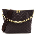 Louis Vuitton Chocolate Calfskin Embossed Monogram Coussin Hobo MM