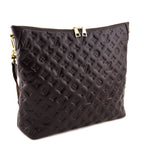 Louis Vuitton Chocolate Calfskin Embossed Monogram Coussin Hobo MM