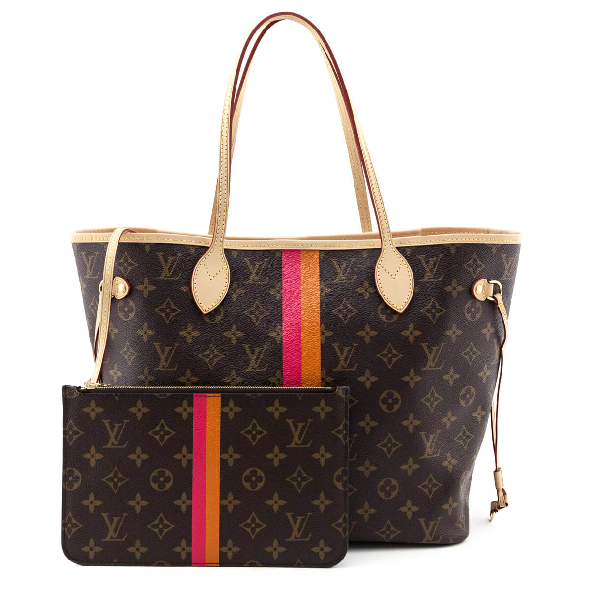 Louis Vuitton Monogram Orange & Fuschia My LV Heritage Neverfull MM W/ Pouch