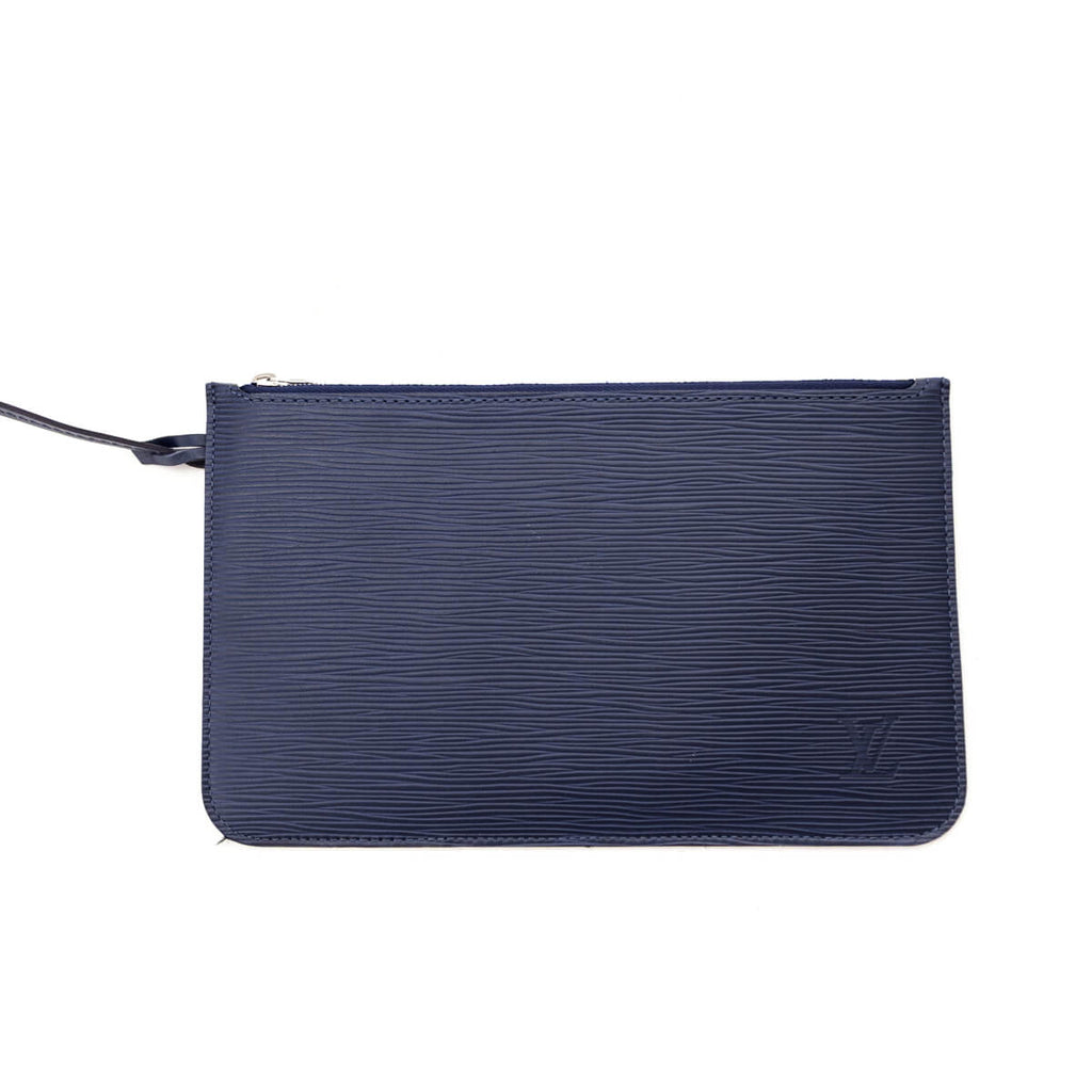 Louis Vuitton Navy Epi Neverfull MM w/ Pouch