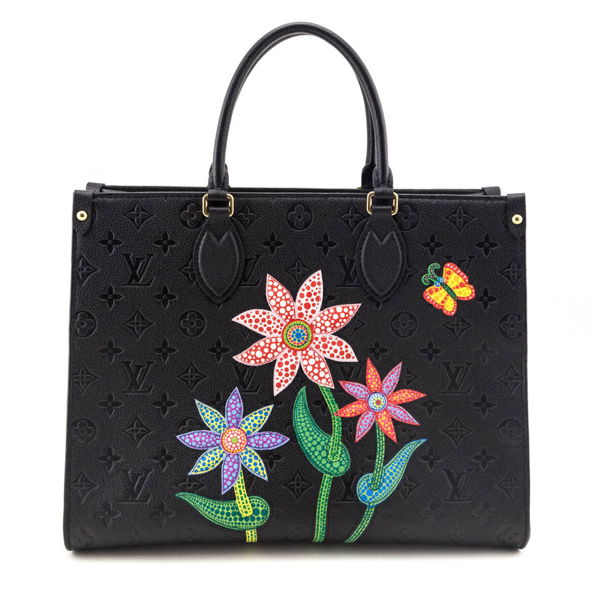 Louis Vuitton x Yayoi Kusama Black Monogram Empreinte Flowers OnTheGo MM