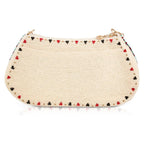 Mary Frances Shuffle Cards Crossbody Handbag Beaded Zip Bag Red Beige Purse NEW