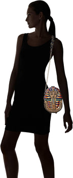 Mary Frances Tut Beaded Pharaoh Boy King Egypt Special Handbag Gold Black Bag New