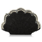 Mary Frances Ocean of Pearls Shell Crossbody Handbag Black Silver Bag Purse NEW
