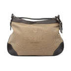 Prada 'Logo Jacquard Canapa Hobo Bag'