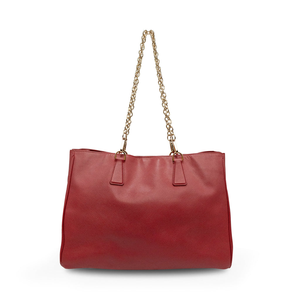 Prada Red Saffiano Tote Bag