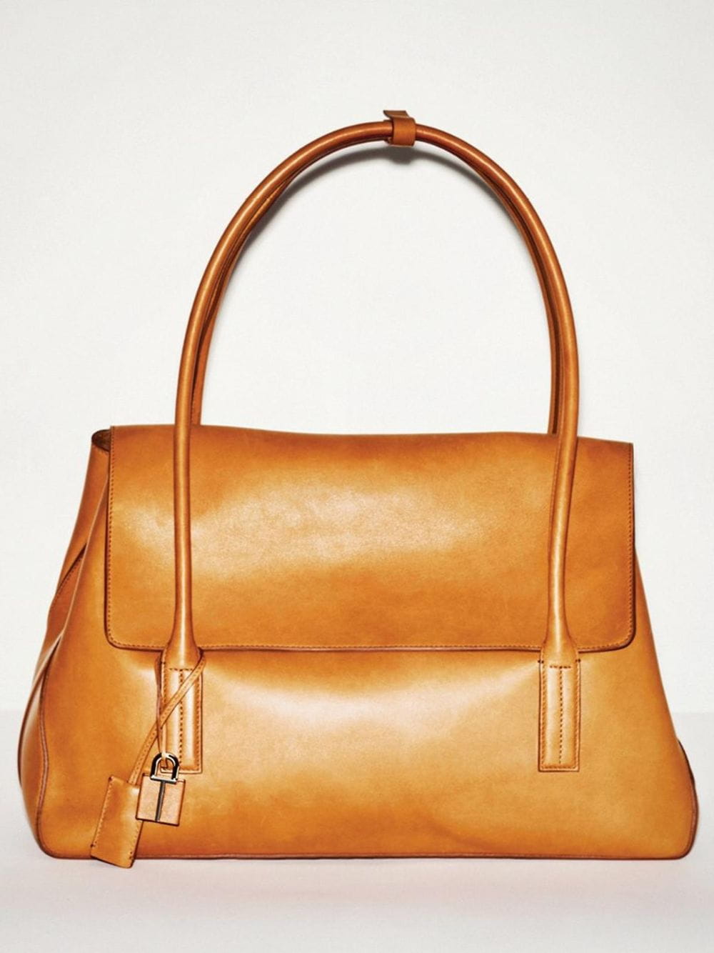 Caramel Natural Leather Eclipse Large Shoulder Bag