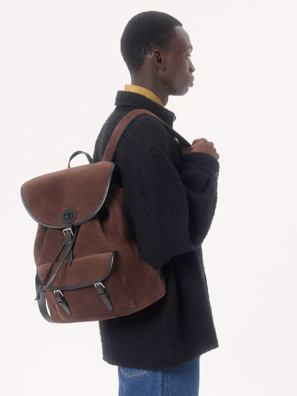 Ebony Brown Antibes Suede Backpack
