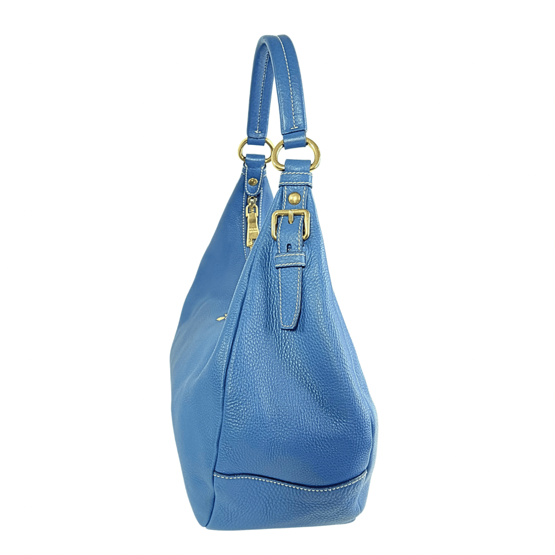 Prada Vitello Daino Zip Top Hobo Large